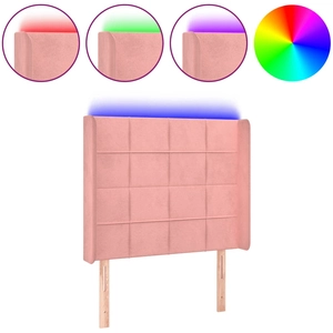 vidaXL Tête de lit à LED Rose 93x16x78/88 cm Velours pas cher