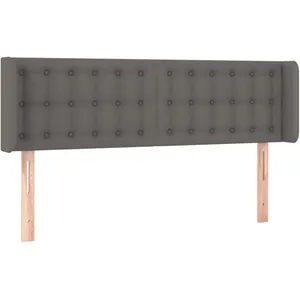 vidaXL Tête de lit à LED Gris 147x16x78/88 cm Similicuir pas cher