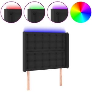 vidaXL Tête de lit à LED Noir 163x16x78/88 cm Similicuir pas cher