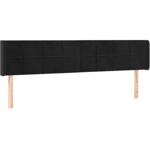 vidaXL Tête de lit à LED Noir 183x16x78/88 cm Velours pas cher