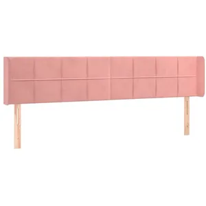 vidaXL Tête de lit à LED Rose 183x16x78/88 cm Velours pas cher