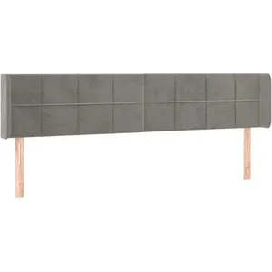 vidaXL Tête de lit à LED Gris clair 183x16x78/88 cm Velours pas cher