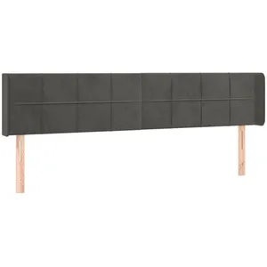 vidaXL Tête de lit à LED Gris foncé 183x16x78/88 cm Velours pas cher