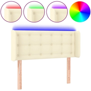 vidaXL Tête de lit à LED Crème 83x16x78/88 cm Similicuir pas cher