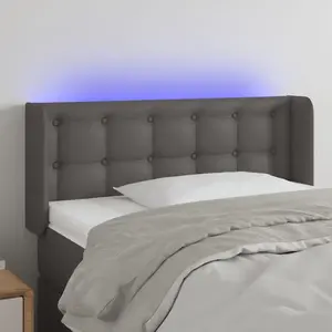 vidaXL Tête de lit à LED Gris 83x16x78/88 cm Similicuir pas cher