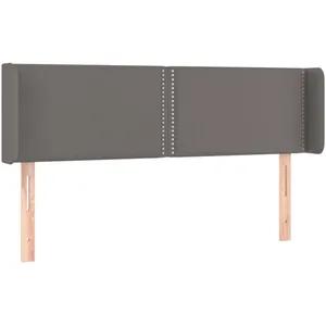 vidaXL Tête de lit à LED Gris 147x16x78/88 cm Similicuir pas cher