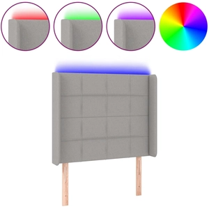 vidaXL Tête de lit à LED Gris clair 103x16x78/88 cm Tissu pas cher