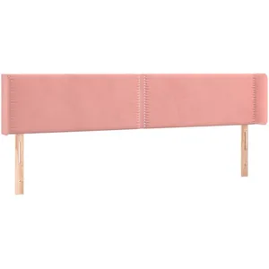 vidaXL Tête de lit à LED Rose 203x16x78/88 cm Velours pas cher
