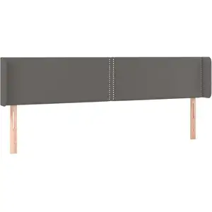 vidaXL Tête de lit à LED Gris 203x16x78/88 cm Similicuir pas cher