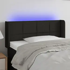 vidaXL Tête de lit à LED Noir 83x16x78/88 cm Tissu pas cher
