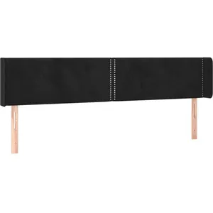 vidaXL Tête de lit à LED Noir 183x16x78/88 cm Velours pas cher