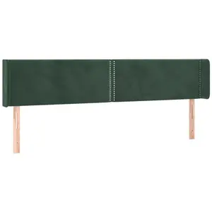 vidaXL Tête de lit à LED Vert foncé 203x16x78/88 cm Velours pas cher