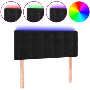vidaXL Tête de lit à LED Noir 80x5x118/128 cm Velours pas cher