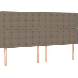 Comparateur de prix : vidaXL Tête de lit à LED Taupe 180x5x118/128 cm Tissu
