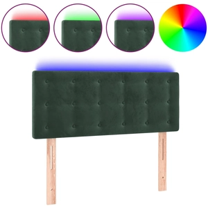 vidaXL Tête de lit à LED Vert foncé 90x5x118/128 cm Velours pas cher