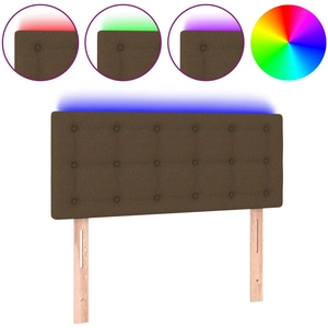 vidaXL Tête de lit à LED Marron foncé 180x5x118/128 cm Tissu pas cher