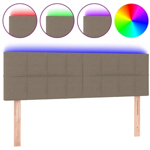 vidaXL Tête de lit à LED Taupe 200x5x118/128 cm Tissu pas cher