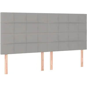 vidaXL Tête de lit à LED Gris clair 180x5x118/128 cm Tissu pas cher