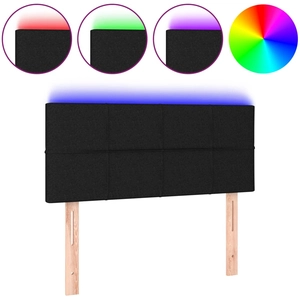 vidaXL Tête de lit à LED Noir 180x5x118/128 cm Tissu pas cher