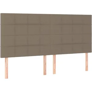 vidaXL Tête de lit à LED Taupe 180x5x118/128 cm Tissu pas cher
