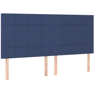 Comparateur de prix : vidaXL Tête de lit à LED Bleu 180x5x118/128 cm Tissu