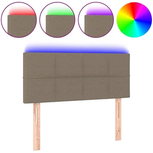 vidaXL Tête de lit à LED Taupe 100x5x118/128 cm Tissu pas cher