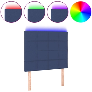 vidaXL Tête de lit à LED Bleu 144x5x118/128 cm Tissu pas cher