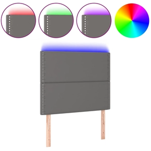vidaXL Tête de lit à LED Gris 90x5x118/128 cm Similicuir pas cher
