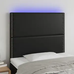 vidaXL Tête de lit à LED Noir 90x5x118/128 cm Similicuir pas cher