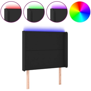 vidaXL Tête de lit à LED Noir 147x16x78/88 cm Similicuir pas cher