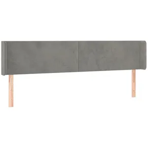 vidaXL Tête de lit à LED Gris clair 203x16x78/88 cm Velours pas cher