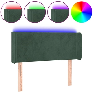 vidaXL Tête de lit à LED Vert foncé 83x16x78/88 cm Velours pas cher