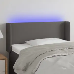 vidaXL Tête de lit à LED Gris 83x16x78/88 cm Similicuir pas cher