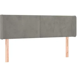 vidaXL Tête de lit à LED Gris clair 147x16x78/88 cm Velours pas cher