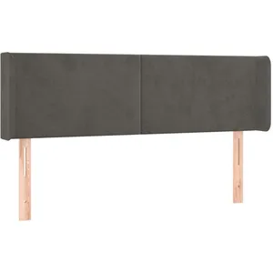 vidaXL Tête de lit à LED Gris foncé 147x16x78/88 cm Velours pas cher