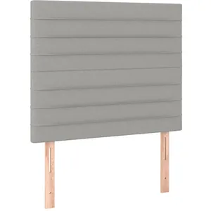 vidaXL Tête de lit à LED Gris clair 90x5x118/128 cm Tissu pas cher