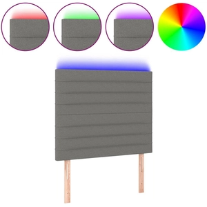 vidaXL Tête de lit à LED Gris foncé 80x5x118/128 cm Tissu pas cher