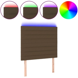 vidaXL Tête de lit à LED Marron foncé 80x5x118/128 cm Tissu pas cher