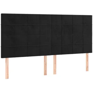 vidaXL Tête de lit à LED Noir 180x5x118/128 cm Velours pas cher