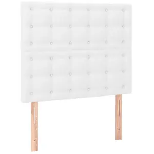 vidaXL Tête de lit à LED Blanc 90x5x118/128 cm Similicuir pas cher