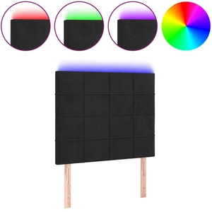 vidaXL Tête de lit à LED Noir 100x5x118/128 cm Velours pas cher