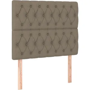 vidaXL Tête de lit à LED Taupe 90x7x118/128 cm Tissu pas cher