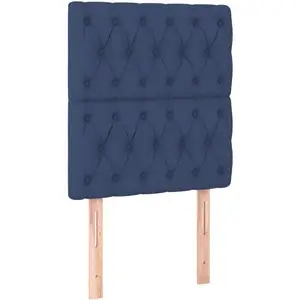 vidaXL Tête de lit à LED Bleu 80x7x118/128 cm Tissu pas cher