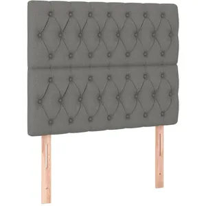 vidaXL Tête de lit à LED Gris foncé 90x7x118/128 cm Tissu pas cher