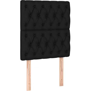 vidaXL Tête de lit à LED Noir 80x7x118/128 cm Tissu pas cher