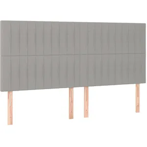 Comparateur de prix : vidaXL Tête de lit à LED Gris clair 160x5x118/128 cm Tissu
