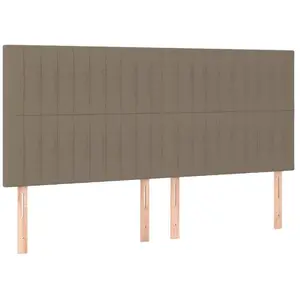 vidaXL Tête de lit à LED Taupe 160x5x118/128 cm Tissu pas cher