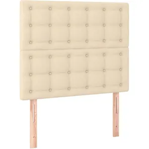 vidaXL Tête de lit à LED Crème 80x5x118/128 cm Tissu pas cher