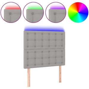 vidaXL Tête de lit à LED Gris clair 80x5x118/128 cm Tissu pas cher
