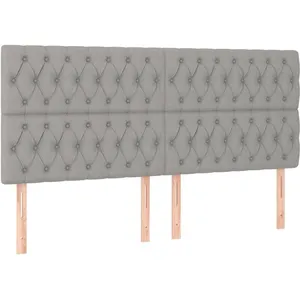 vidaXL Tête de lit à LED Gris clair 180x7x118/128 cm Tissu pas cher